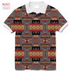 Gray Tribe Pattern Native American Polo T-Shirt 3D