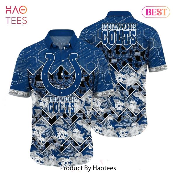 Indianapolis Colts NFL Hawaiian Shirt Graphic Tropical Pattern 3D Printed Beach Shirt Summer Gift For Fan