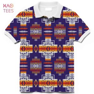 Purple Pattern Native American Polo T-Shirt 3D